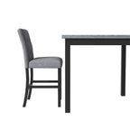 TOPMAX 5-Piece Counter Height Dining Set Wood Square Dining Room Table and Chairs Stools w/Footrest & 4 Upholstered high-back Chairs,Black - Grand Goldman Shop