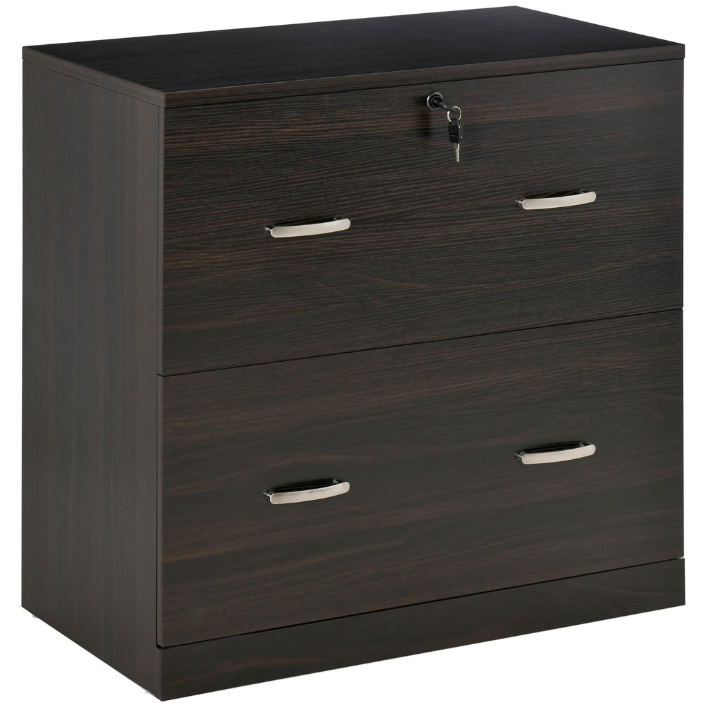 Vinsetto 2-Drawer File Cabinet with Lock and Keys, Vertical Storage Filing Cabinet with Hanging Bar for Letter Size, Home Off