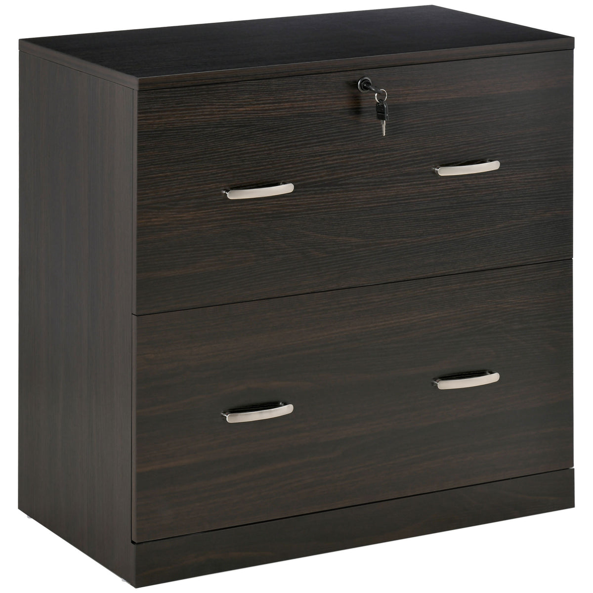 Vinsetto 2-Drawer File Cabinet with Lock and Keys, Vertical Storage Filing Cabinet with Hanging Bar for Letter Size, Home Off