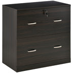 Vinsetto 2-Drawer File Cabinet with Lock and Keys, Vertical Storage Filing Cabinet with Hanging Bar for Letter Size, Home Off