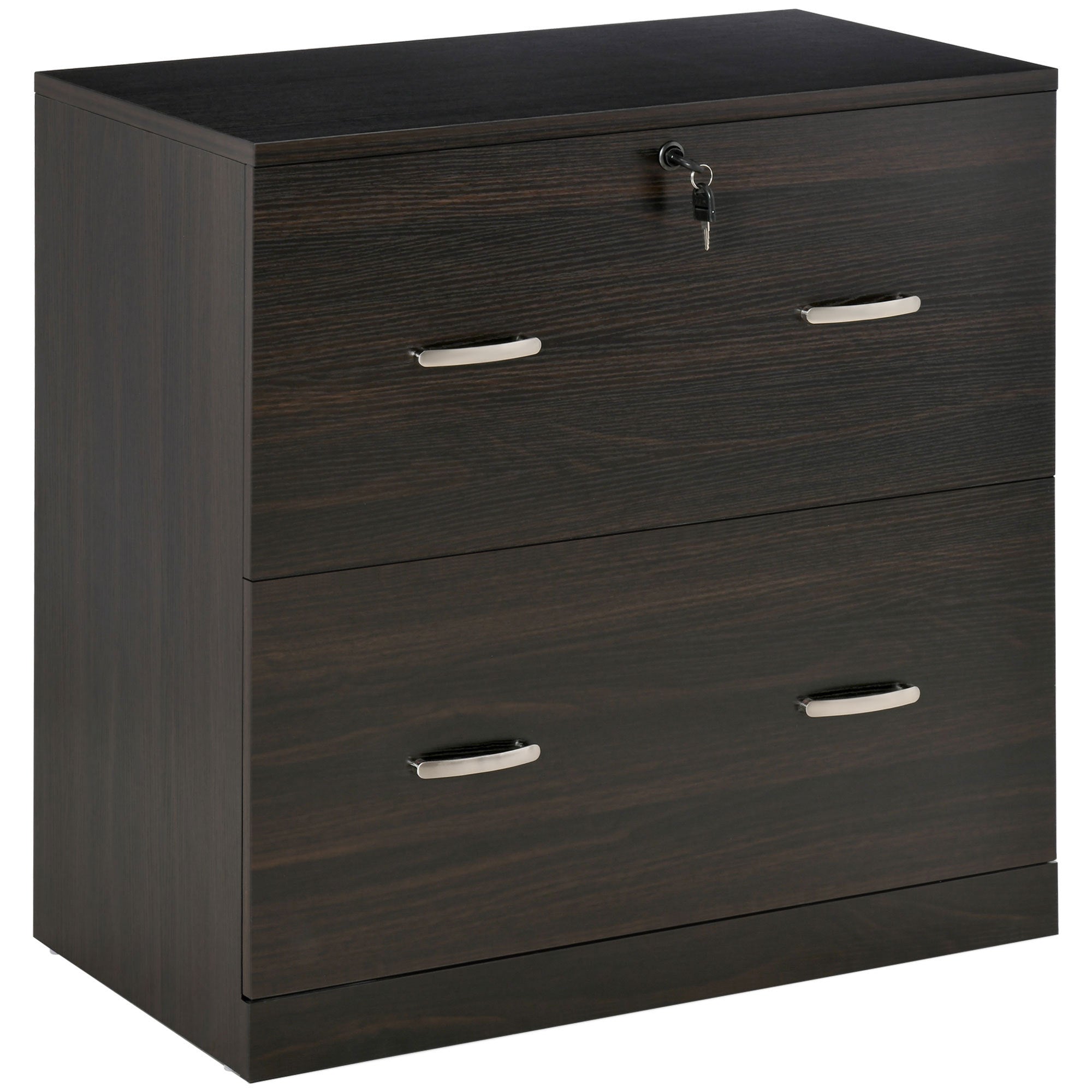 Vinsetto 2-Drawer File Cabinet with Lock and Keys, Vertical Storage Filing Cabinet with Hanging Bar for Letter Size, Home Off