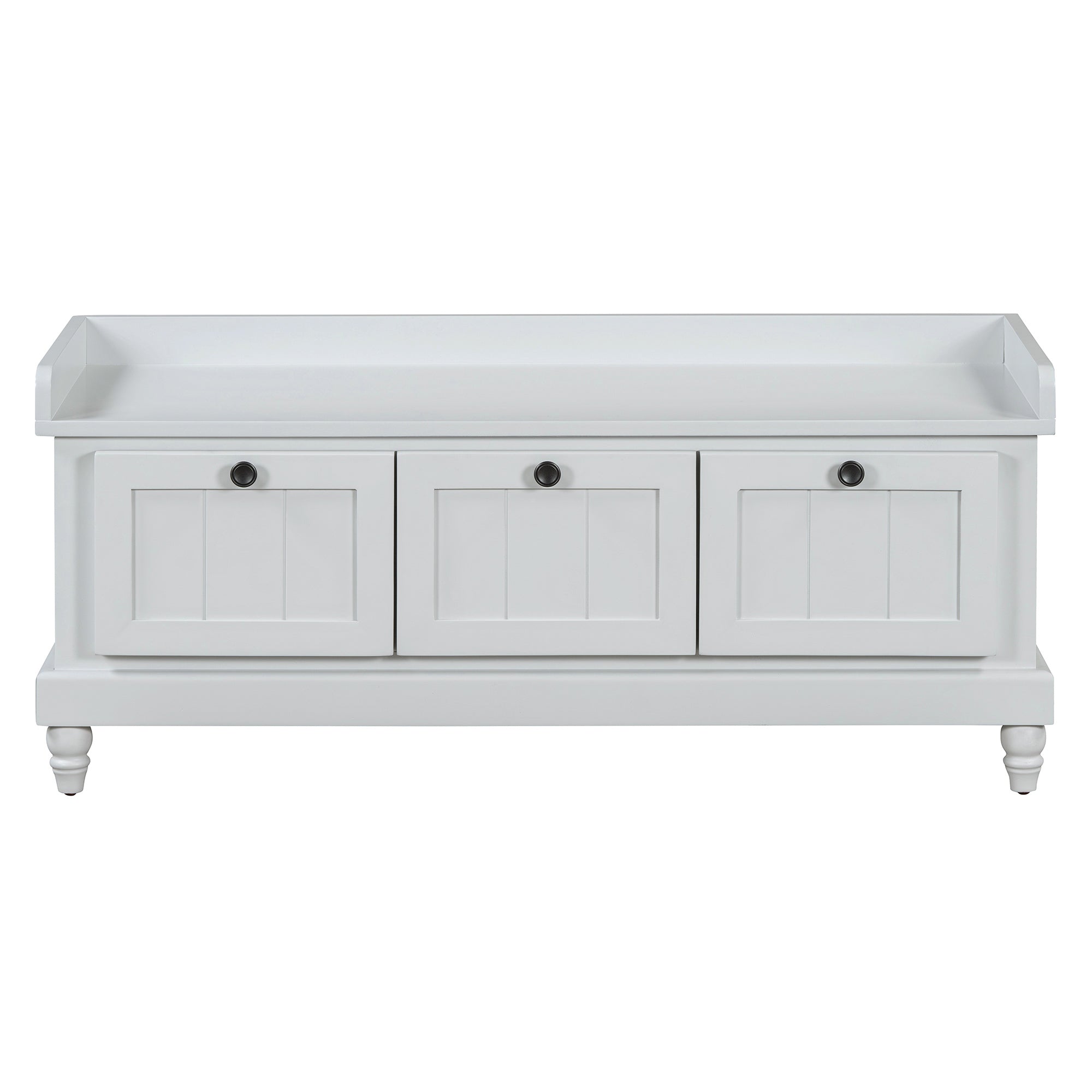 TREXM Classic Shoe Bench with Cushion and Three Drawers, Fluted Entryway Bench with Storage for Living Room, Entryway, and Hallways (Light Gray, OLD SKU: N715P207812E ) - Grand Goldman Shop