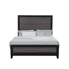 SOLUTO Urban Farmhouse Queen Bedroom Set with Rustic Gray and Black Finish, Solid Wood and MDF - Grand Goldman Shop