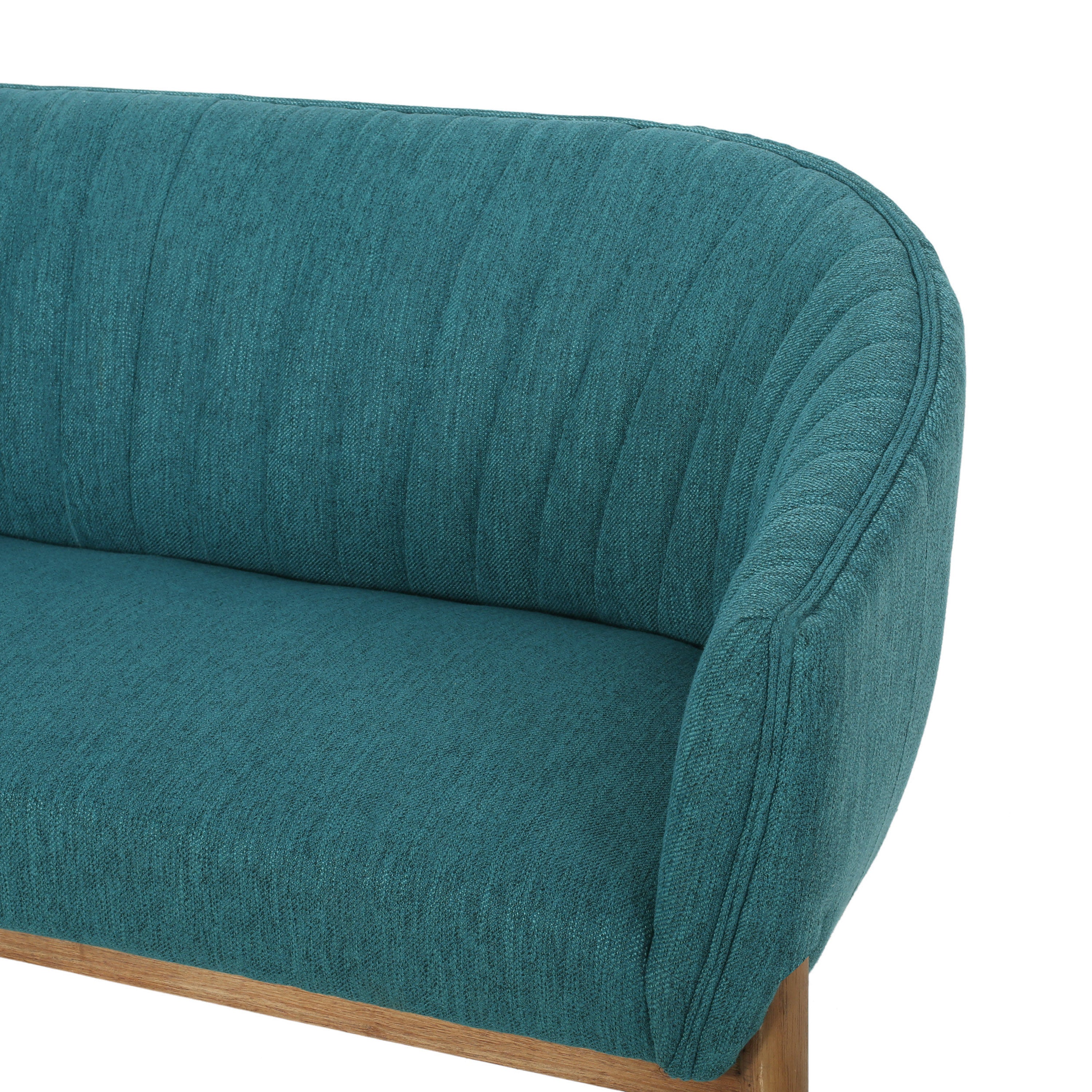 Mid Century Modern Loveseat with Channel Stitched Backrest - Grand Goldman Shop