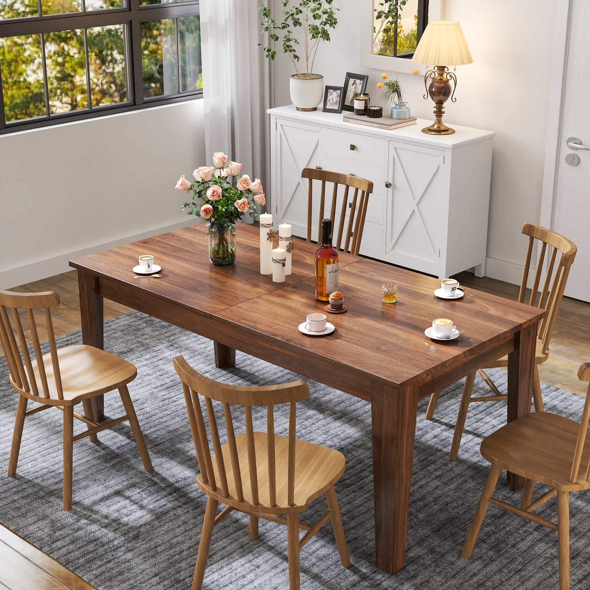 Dining Table , 106.3 in  Large Extendable Kitchen Table - Grand Goldman Shop