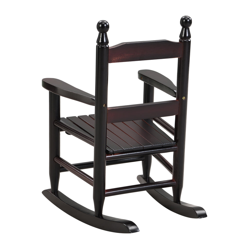 Oak Style Children's Rocking Chair for Indoor or Outdoor - Espresso Populus Wood - 14.17 x 18.90 x 22.44 inches | Premium Hom