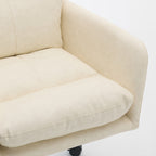 Modern Office Chair with Adjustable Height, White PU Leather Upholstery, Metal Frame for Office, Bedroom, Dressing Table Use 