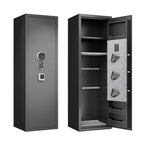 Gun Safes For Home Rifle And Pistols, Fingerprint Electronic Safe With Quick Access, Detachable Partition, No Assembly Requir