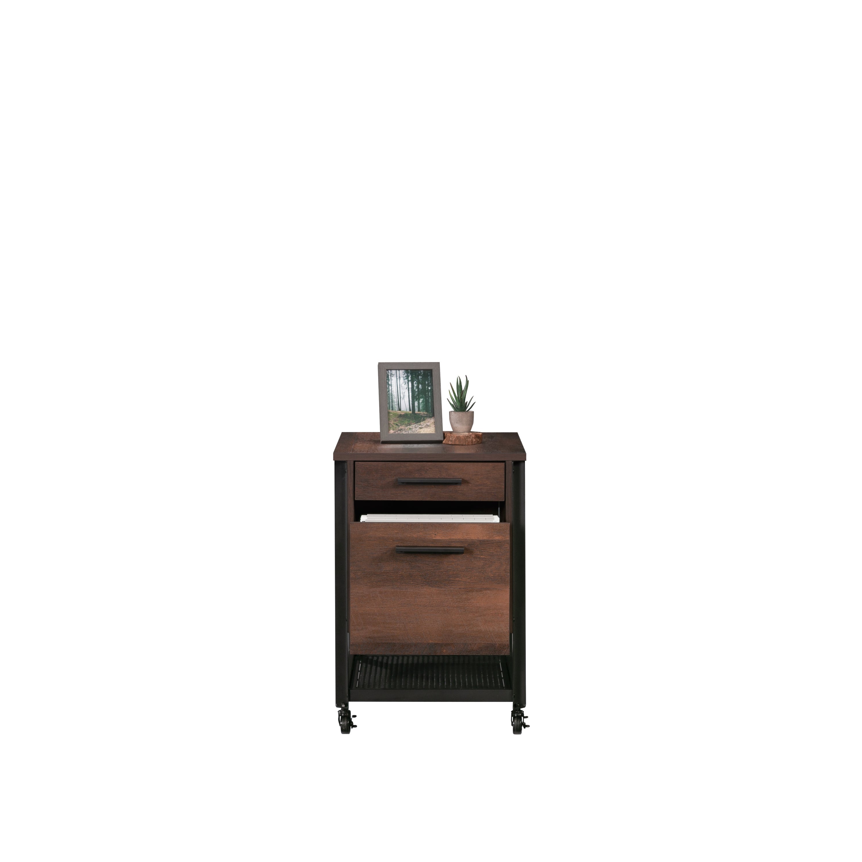 Pedestal File Cabinet with Large Drawers, Antique Dark Oak finish | Premium Home Decor - Grand Goldman