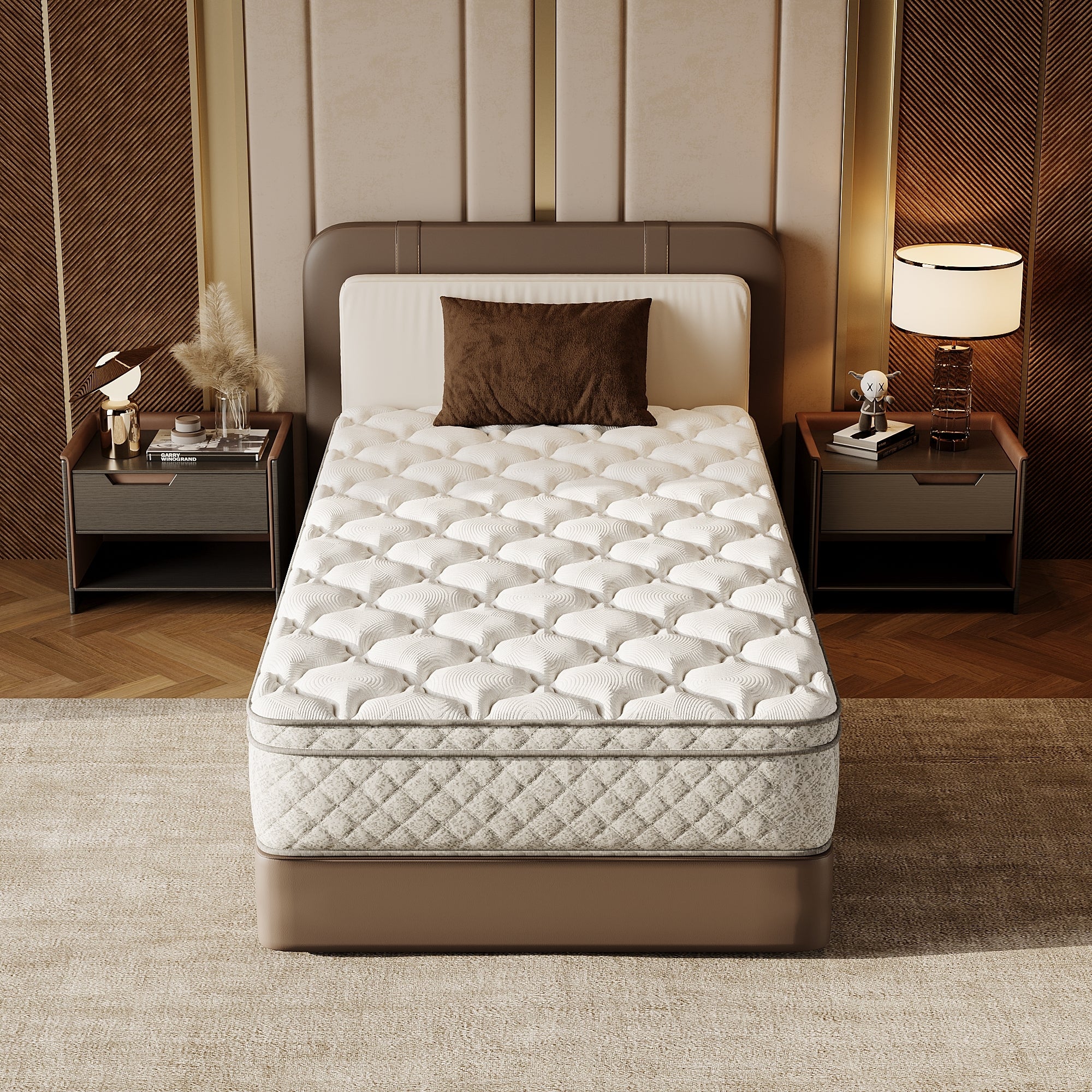 Twin Size Mattress,12 Inch Hybrid Twin Mattress in a Box with Memory Foam and Pocket Spring for Pressure Relief & Comfort Sleep & Zoned Support, Medium Firm,CertiPUR-US & OEKO-TEX - Grand Goldman Shop
