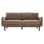 Modern Style Loveseat Sofa 75.75' with Spacious Seating, Brown Chenille Upholstery, Rubber Wood Legs, 2-Seater Couch - Grand Goldman Shop