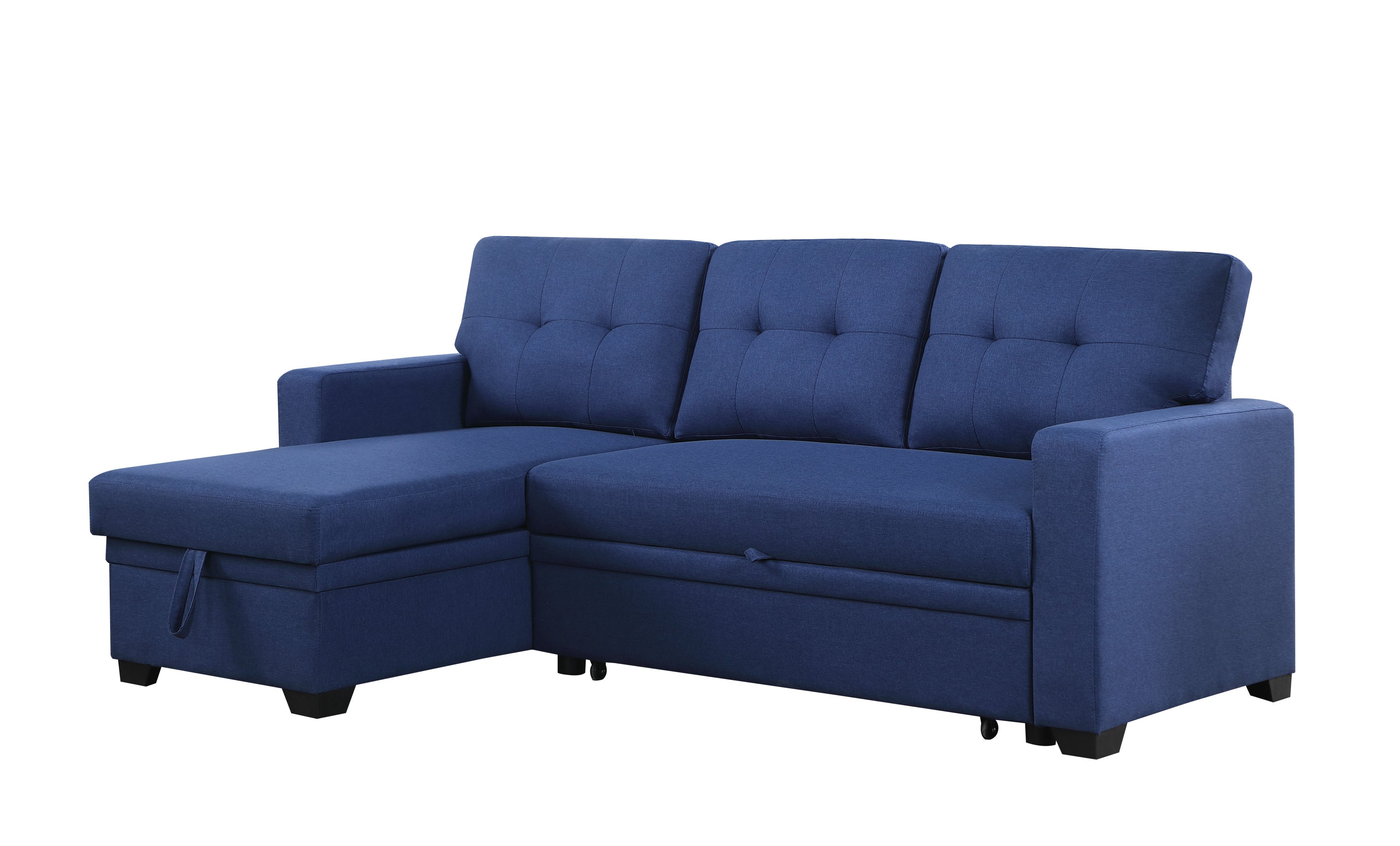 Upholstered Pull out Sectional Sofa with Chaise - Grand Goldman Shop