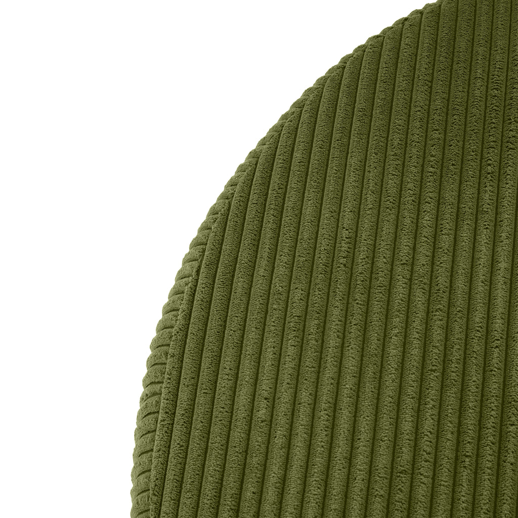 Upholstered Round Ottoman,Olive Green,Corduroy - Grand Goldman Shop