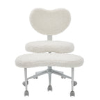 Artificial rabbit hair Meditation Chair Plus, Cross Legged Chair with Wheels, ADHD Chair, Criss Cross Desk Chair with Lumbar 