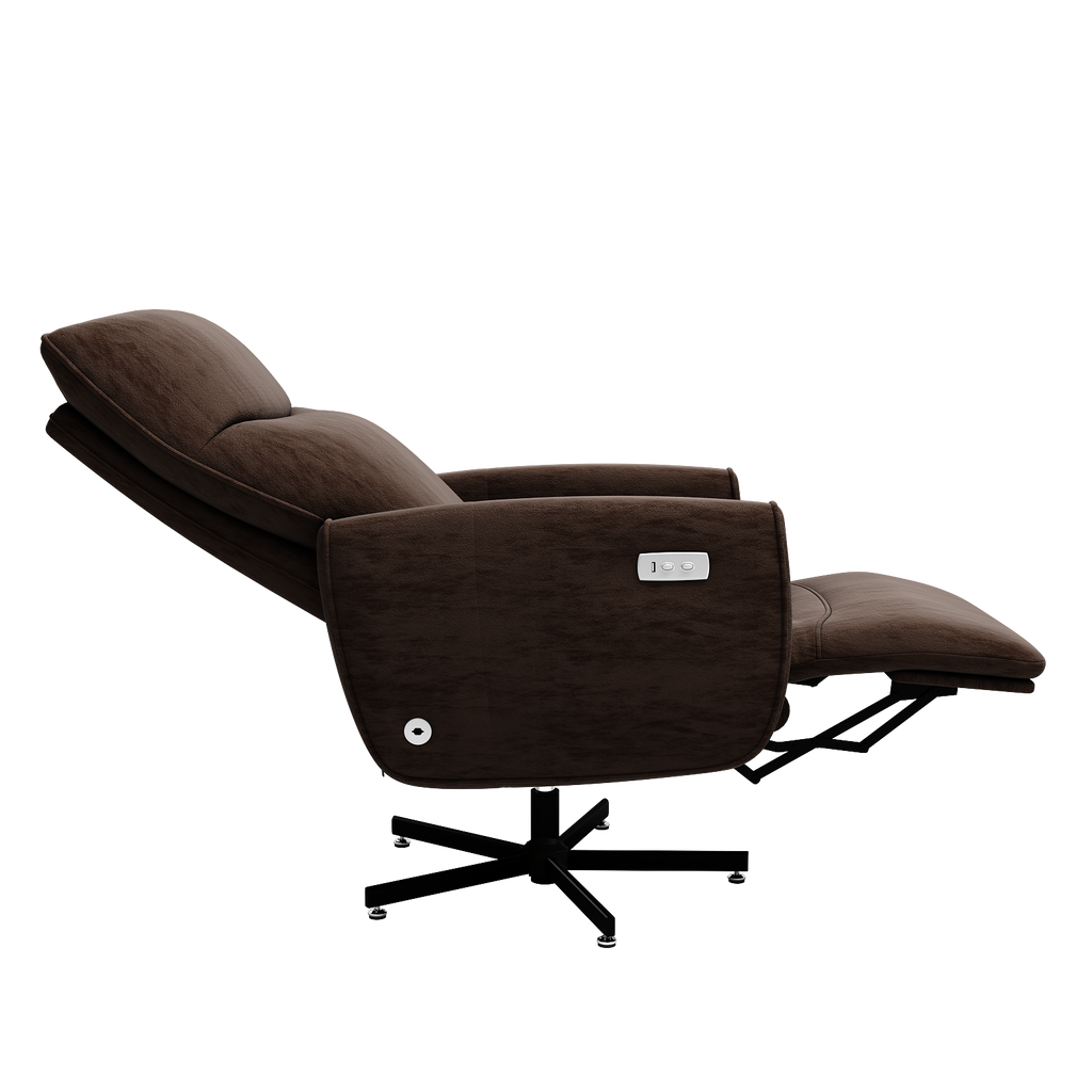 Power Swivel Recliner Chair, Electric Reclining with USB & Type-C Charging, 360° Swivel Velvet Upholstered Accent Chair, for 
