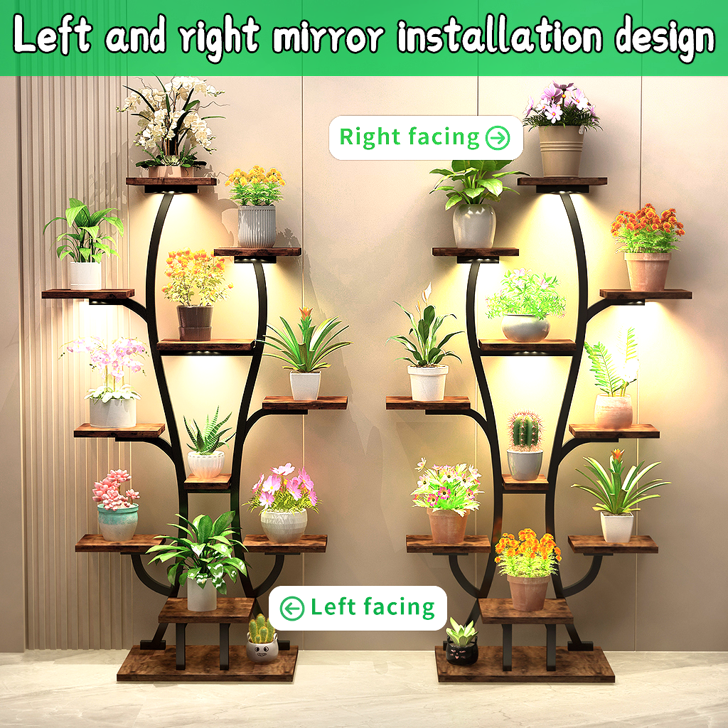 (Vase Shape) Plant Stand Indoor with Grow Lights, Indoor Plant Shelf, Metal Plant Flower Holder Stand, Vase Shape Plant Rack for Home, Patio, Plant Stand, Plant Stand Indoor - Grand Goldman Shop