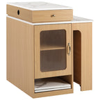 K&K 59.5'Kitchen Island with Extendable Dining Table, Kitchen Storage Table with Double-sided Storage, Kitchen Island with 2 Drawers, Power Outlet, Side Open Shelves, for Kitchen, Dining Room, Natural - Grand Goldman Shop