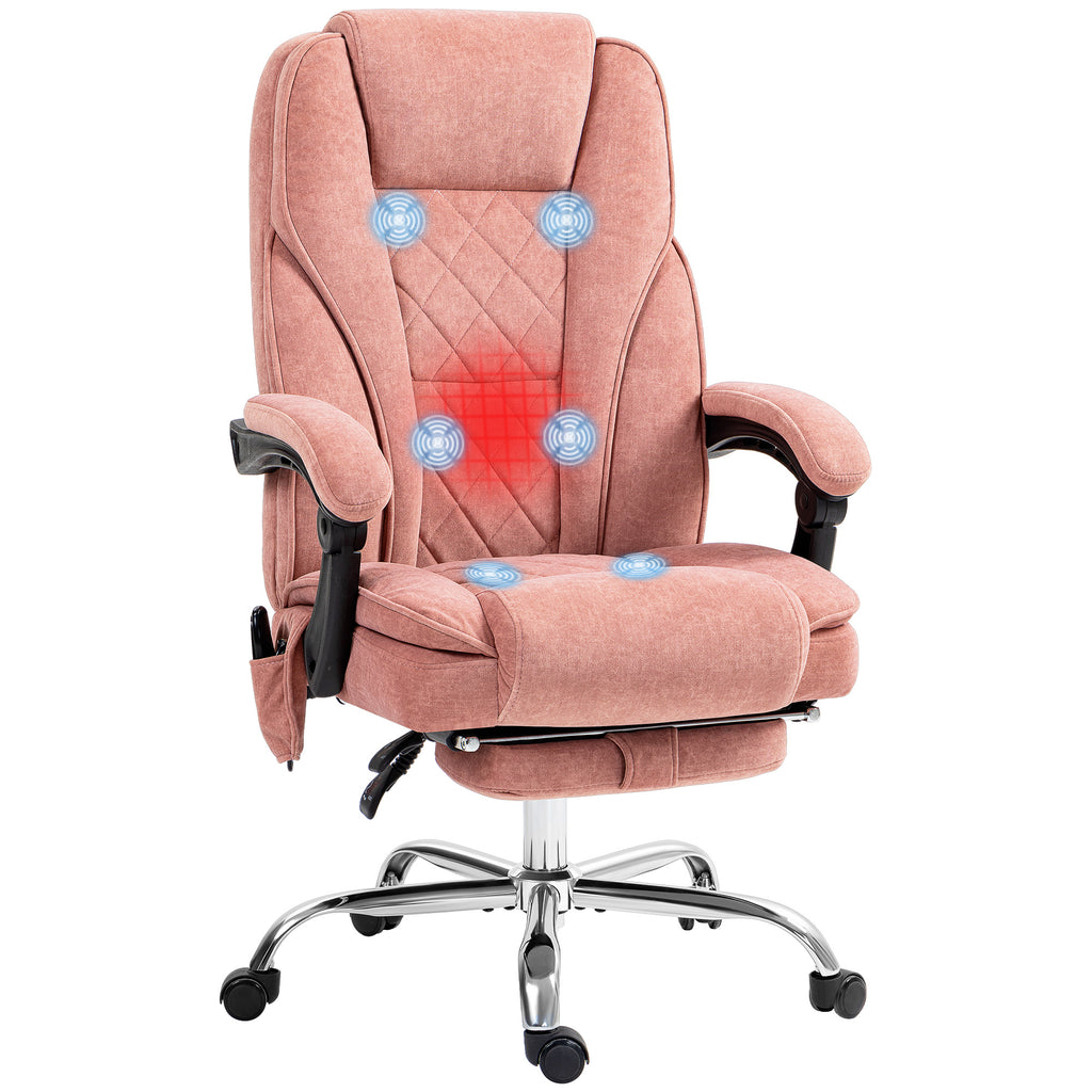 Vinsetto Massage Office Chair with Foot Rest, Executive Office Chair with 6 Vibration Point and Heat, Reclining Computer Chai