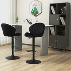 Bar Stools Set of 2 - Adjustable Barstools with Back and Footrest, Counter Height Bar Chairs for Kitchen, Pub -black - Grand Goldman Shop