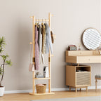 Coat Racks solid wood hanger 18.9* 11.8*71in Solid environmental protection easy to assemble beautiful can be placed in the bedroom/entrance/living room (wood color) - Grand Goldman Shop