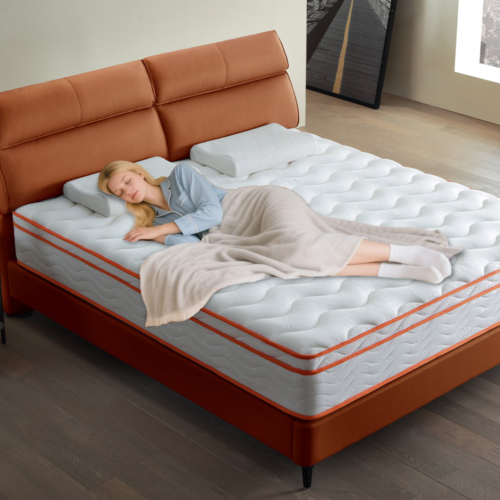 King Mattress, 12 Inch Hybrid Mattress Euro Top Medium Firm for Back & Lumbar Support, 100 Night Trial, Individual Pocket Spring Mattresses for Motion Isolation & Pressure Relief - Grand Goldman Shop