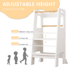Kids Standing Tower, Child Kitchen Step Stool Toddler Wood Stepping Stool - Children's Montessori Stool - Adjustable Height, 
