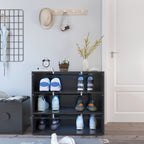 Black Glass Door Shoe Box Shoe Storage Cabinet  With RGB Led Light - Grand Goldman Shop