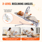 Baby Bouncer Folding Bouncer Seat Chair for Babies 0-9 Months with Toy Bar | Premium Home Decor - Grand Goldman
