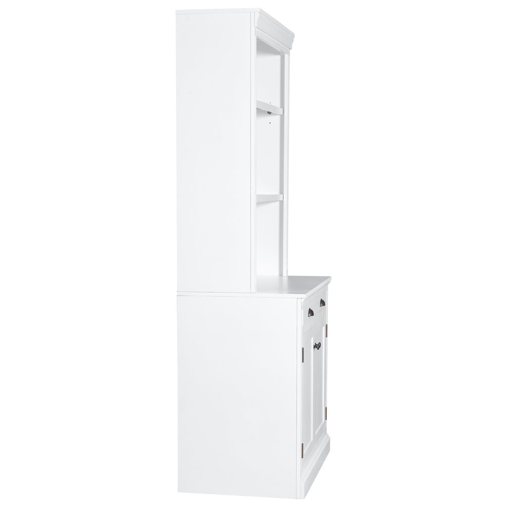 83.4'Tall Bookshelf with 3 pieces LED Lighting, Modern Bookcase with 2 Doors and 1 Drawer,Storage Bookcase with Open Shelves for Living Room,Home Office,White - Grand Goldman Shop