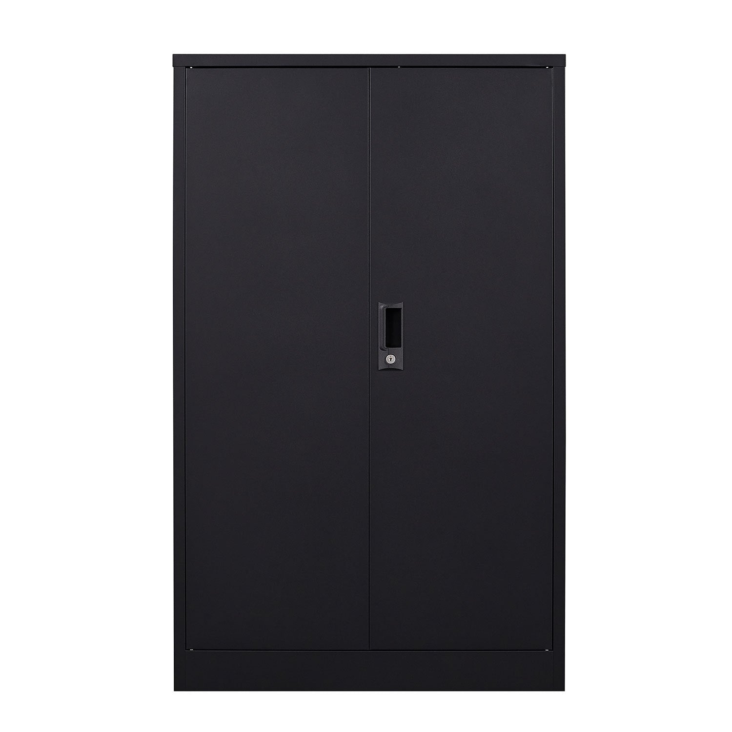 Black Metal Storage Cabinet with Locking Doors and Adjustable Shelf, Folding Filing Locker for Home Office, School, Garage, S
