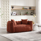 Cozy Beanbag Chair with High Resilience Foam Core for Two - Red Chenille, 66x35x25 inches - Grand Goldman Shop