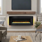 48 inch Curved Front Wall Mounted Electric Fireplace with remote and multi color flame & emberbed - Grand Goldman Shop