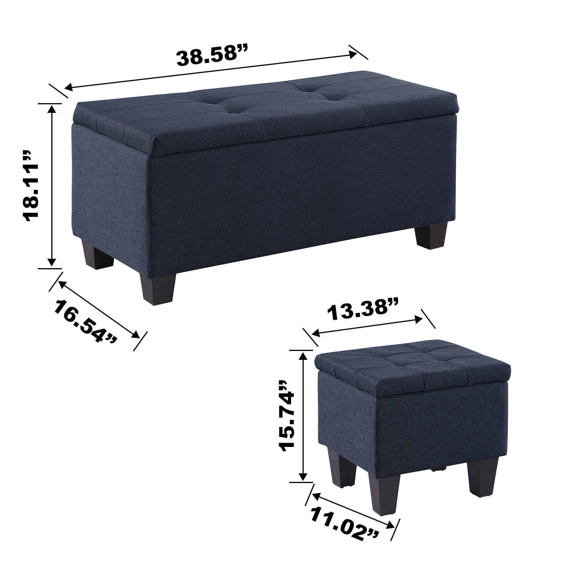 [VIDEO] Large Storage Ottoman Bench Set, 3 in 1 Combination Ottoman, Tufted Ottoman Linen Bench for Living Room, Entryway, Hallway, Bedroom Support 250lbs - Grand Goldman Shop