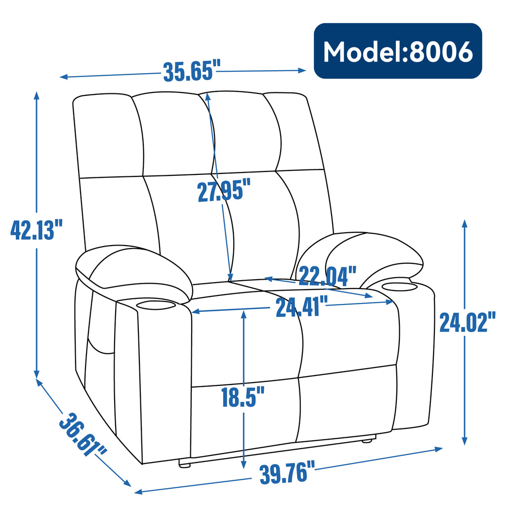 Brown Dual Motor Infinite Position Up to 350 LBS Chenille Power Lift Recliner Chair, Heavy Duty Motion Mechanism with 8-Point Vibration Massage and Lumbar Heating, Dual Cup Holders - Grand Goldman Shop