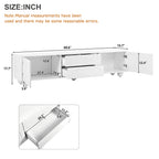ON-TREND Cream Style TV Stand with Arched Doors & 2 Drawers for TVs up to 75', Minimalist Media Console with Rebound Device, Entertainment Center with 5 Iron Round Legs for Living Room, Bedroom, White - Grand Goldman Shop