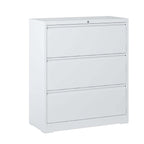 Modern White 3-Drawer Lateral File Cabinet with Lock for Home Office, Metal Filing Cabinet for Legal/Letter/A4/F4 Files | Pre