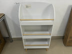 Kids Bookshelf 3-Tier White Book Organizer with Toy Storage, MDF and Pine Wood Legs - Grand Goldman