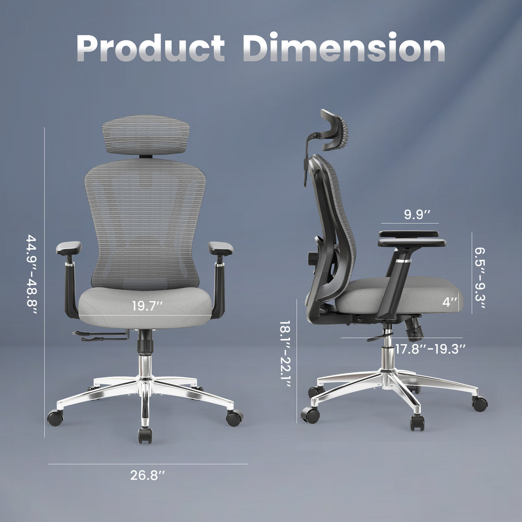 Office Chair Ergonomic Desk Chair, High Back Computer Chair with Wheels, Home Sutdy Chair for Heavy People, Office Chair Adju