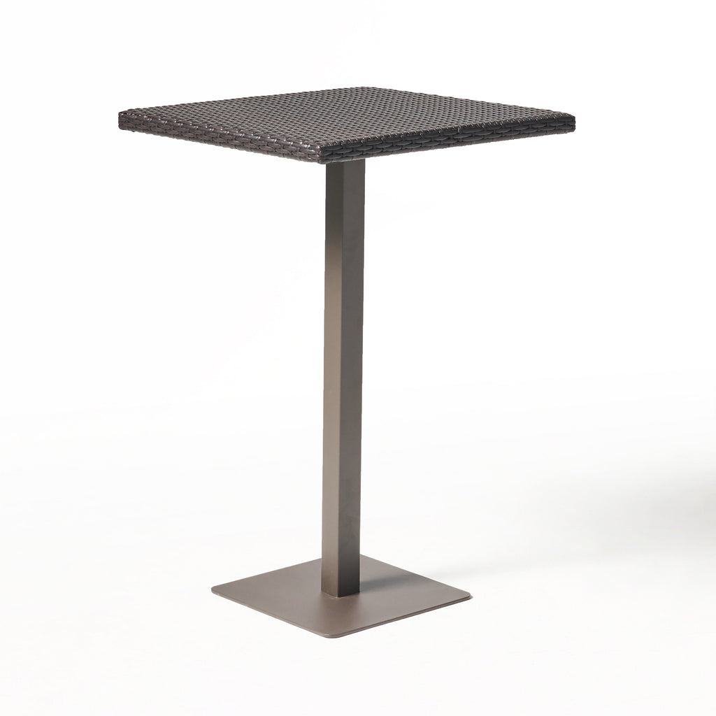 Outdoor 26' x 26' Square PE Rattan Bar Table with Iron Frame, Multibrown - Grand Goldman Shop