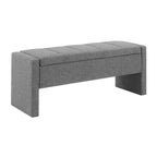 Modern Upholstered Bed End Bench with Storage in Dark Grey Linen, Large Foot Rest Stool for Living Room and Bedroom - Grand Goldman Shop