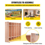 Coat Locker, 5-Section Daycare Cubby Coat Rack 48x12x48 inch, Classroom Coat Locker and Backpack Hanger, with 5 Hooks and Sto