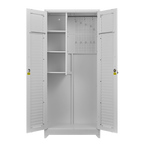 Metal Broom Closet, Garage Storage Cabinet, Tool Chest Bathroom Cabinet with Locking Doors and Wheels, Tall Utility Cabinet w