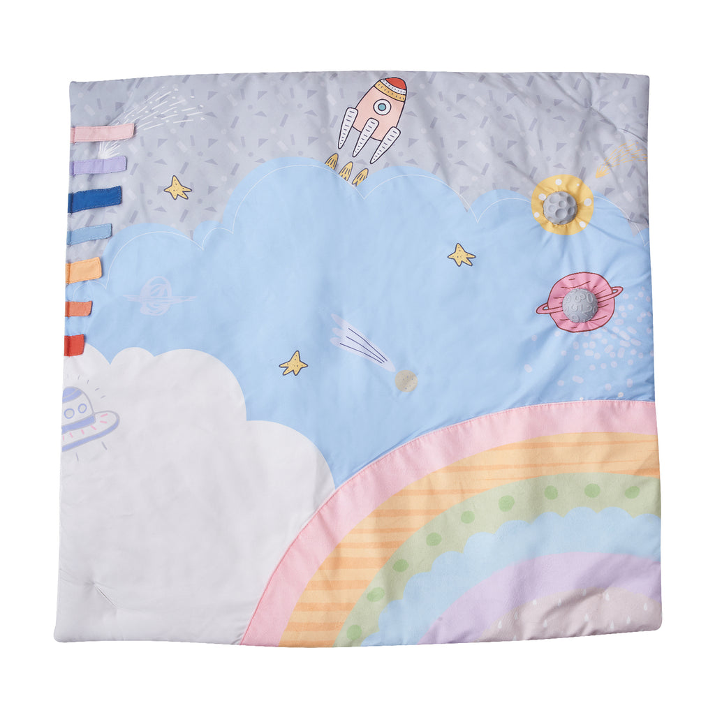 Baby Play Gym Mat Tummy Time Activity Mat with 6 Sensory Toys 35.0' x 35.0' - Grand Goldman