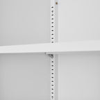 Modern Storage Cabinet with Adjustable Shelves, Magnetic Door Stopper, Aluminum Alloy Handles, and Breathable Design in White