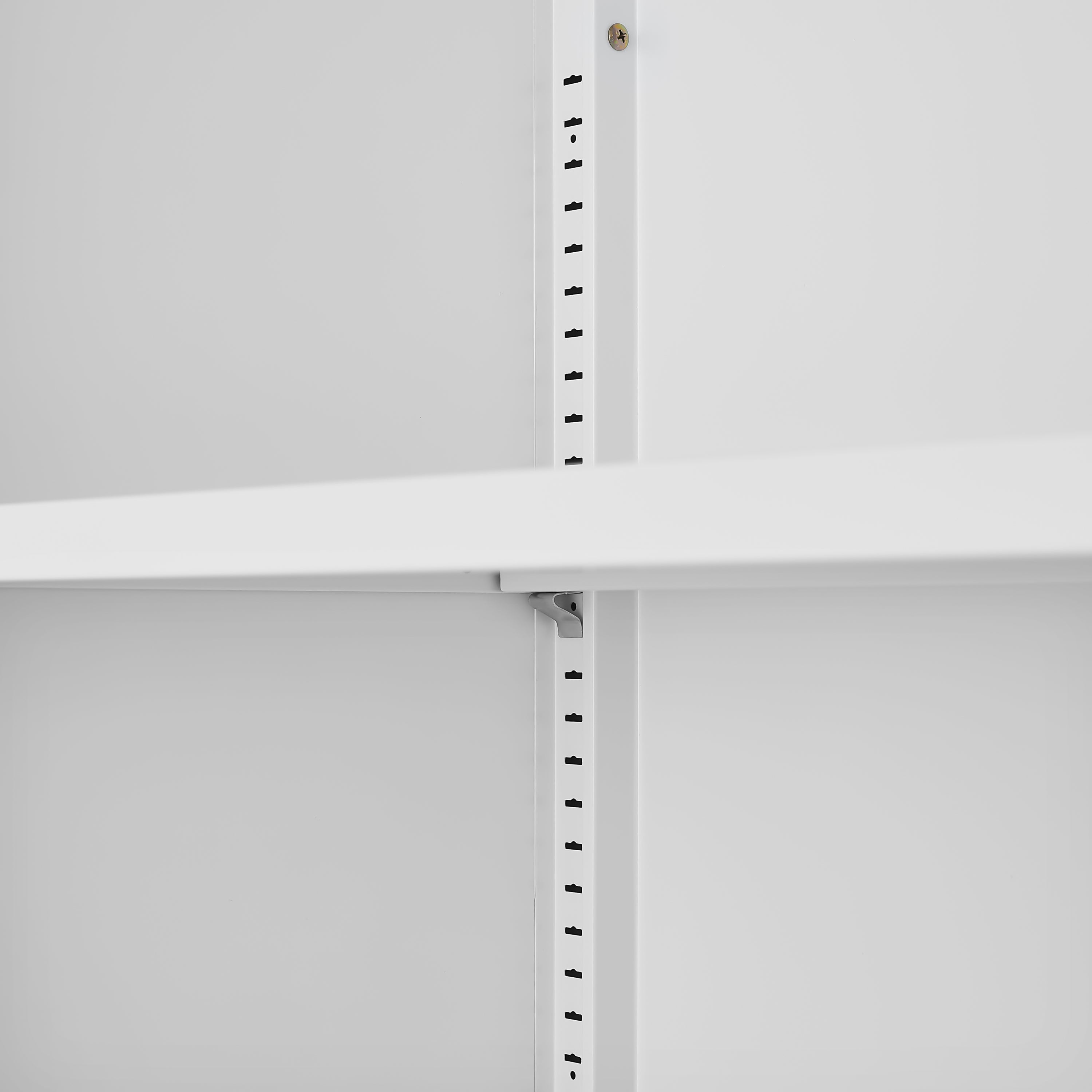 Modern Storage Cabinet with Adjustable Shelves, Magnetic Door Stopper, Aluminum Alloy Handles, and Breathable Design in White
