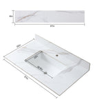 Montary 37inch bathroom vanity top stone carrara gold new style tops with rectangle undermount ceramic sink and single faucet hole - Grand Goldman Shop