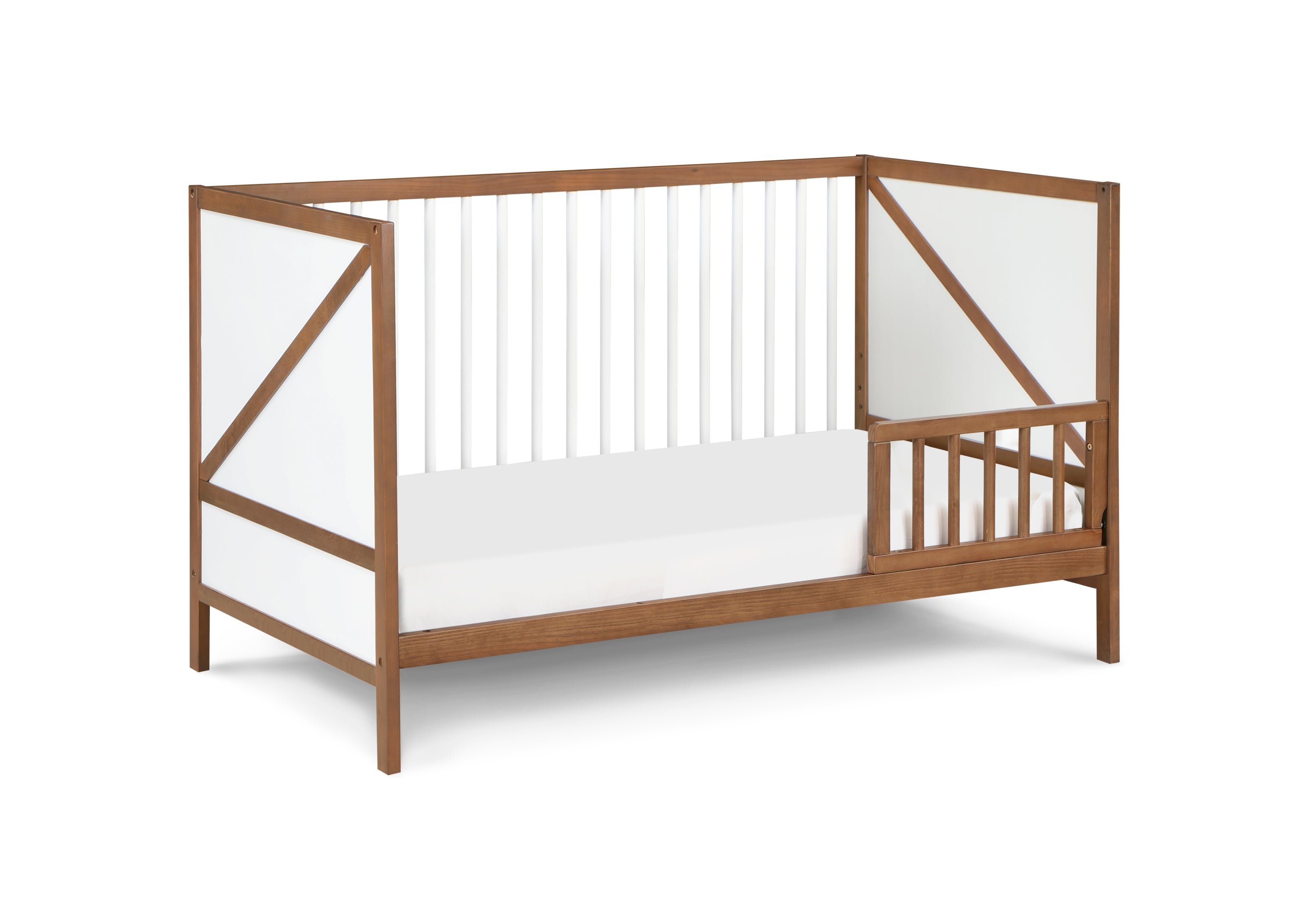 Pixie Zen 3-in-1 Crib in Walnut/White | Premium Home Decor - Grand Goldman