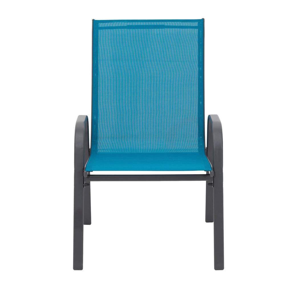 6Piece Patio Chairs, Outdoor Camping Chairs with Breathable Textilene Fabric, Set of 6 Garden Chairs with Armrest High Backre