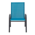 6Piece Patio Chairs, Outdoor Camping Chairs with Breathable Textilene Fabric, Set of 6 Garden Chairs with Armrest High Backre