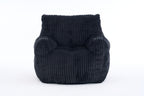 010-Soft Fluffy Corduroy Fabric Bean Bag Chair Filled With Memory Sponge,Black - Grand Goldman Shop